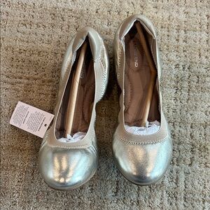 Silver Metallic Ballet Flats